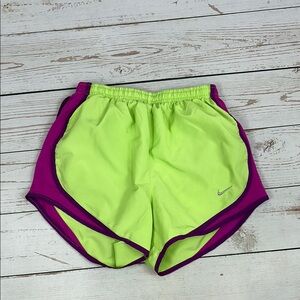 Nike Green and Purple Tempo Athletic Shorts Lightweight Design